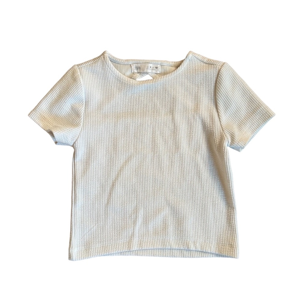 Zara Girls Ribbed Tshirt with Cut Out Back